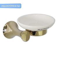 Мыльница керамическая с креплением к стене под светлое золото